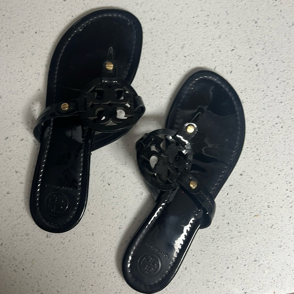 Patent Tory Burch miller sandals
